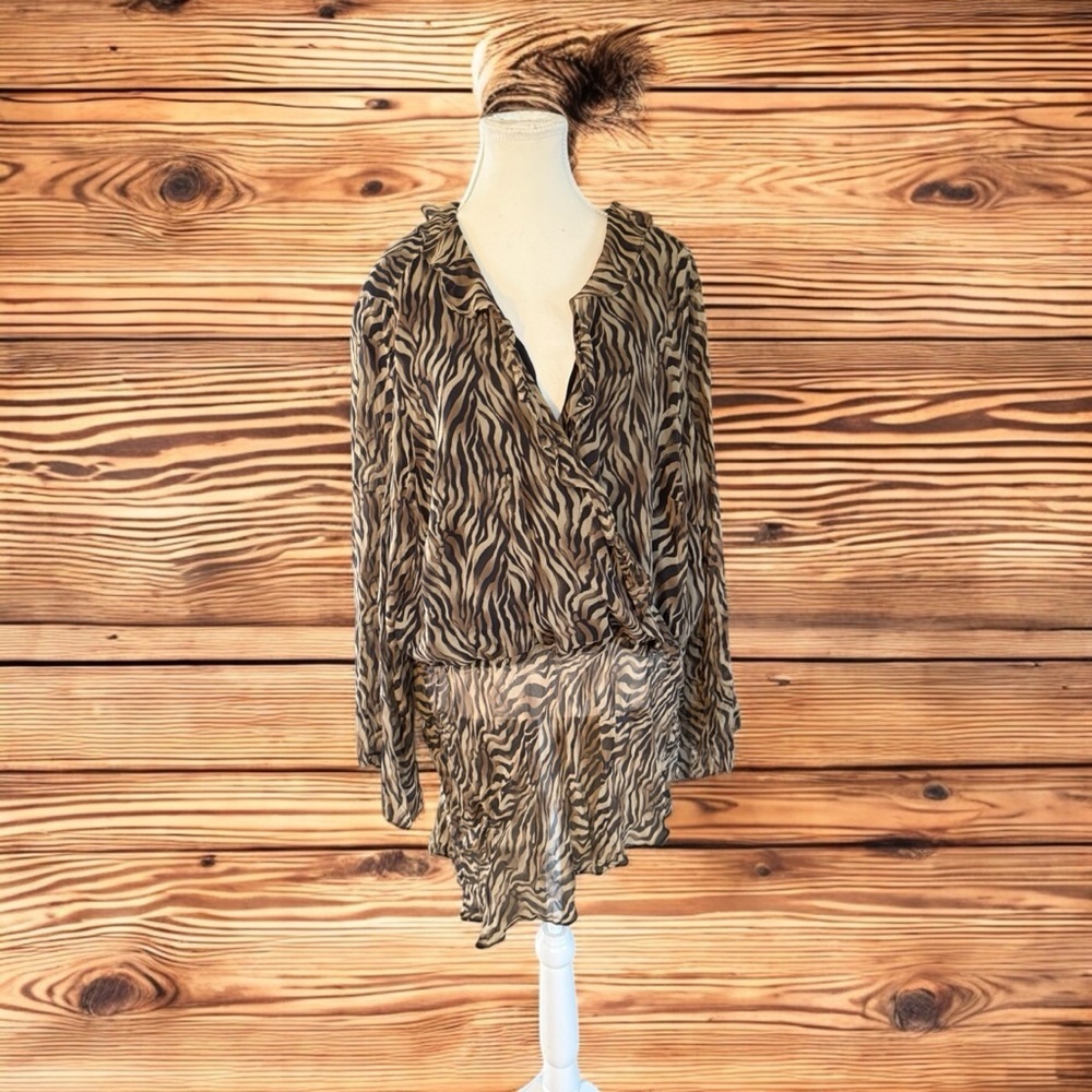 Robbie Bee Zebra Print Blouse